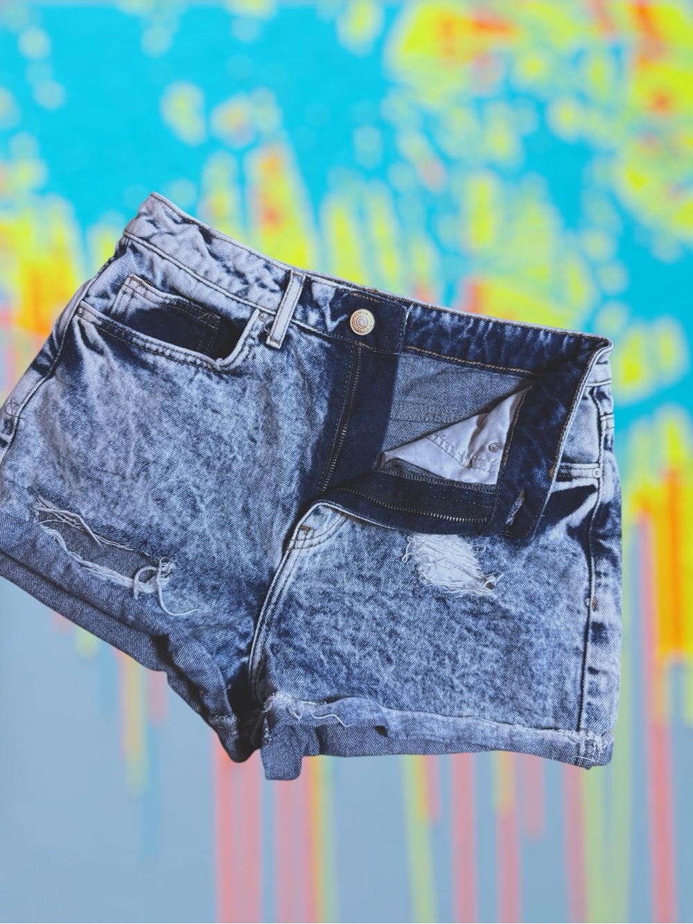 Denim Washed Black Women’s Shorts